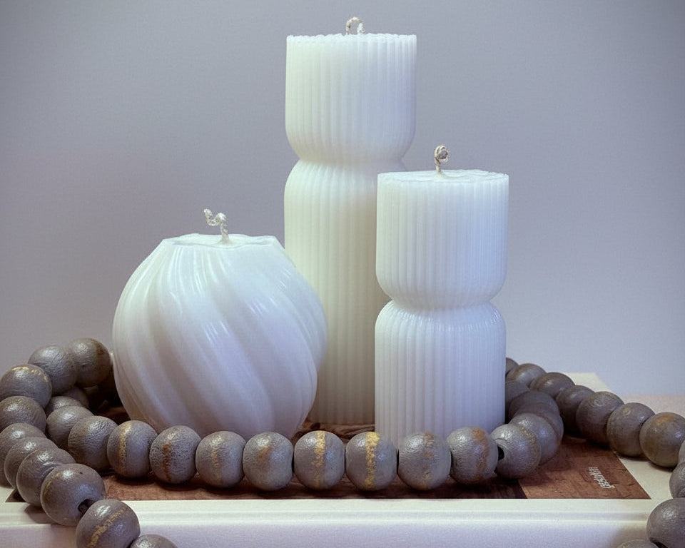 Stripe Pillar Candle (L)