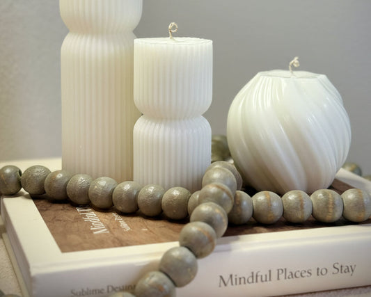 Stripe Pillar Candle (S)