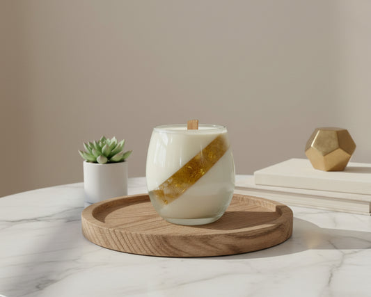Golden Stripe Candle