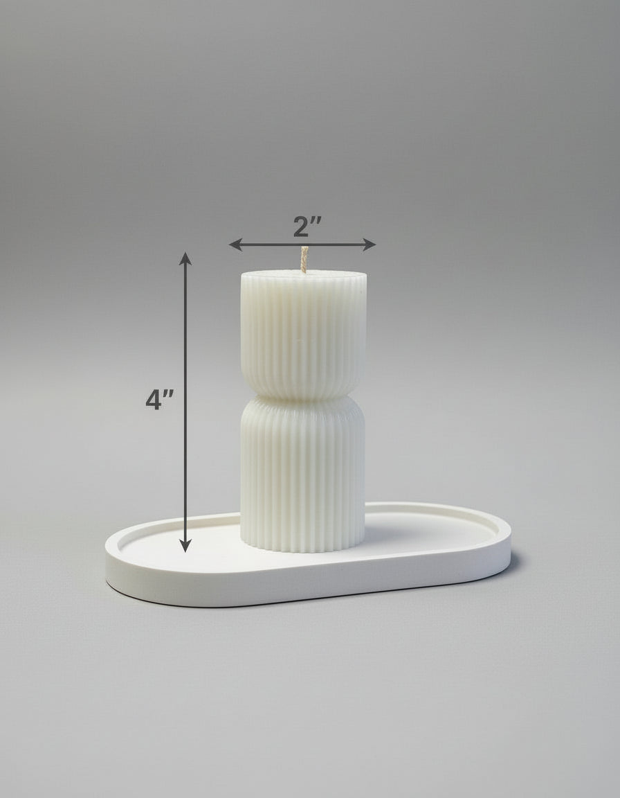 Stripe Pillar Candle (S)